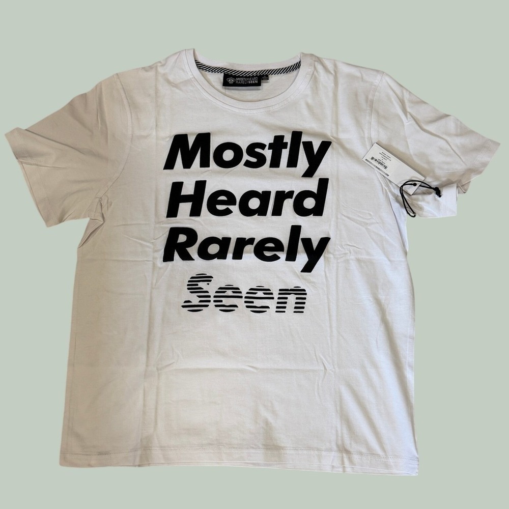 Mostly Heard Rarely Seen Disappear Graphic T-Shirt White MH03AC-T04WHT Size M